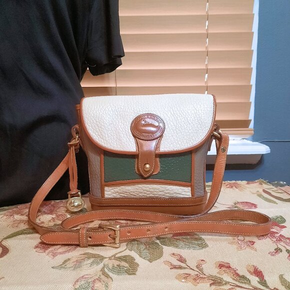 SOLD! Dooney & Bourke Leather Mini Dover Crossbody Vintage Hand Painted - Picture 1 of 16